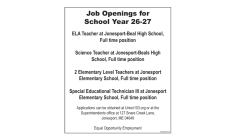 Photo: Job openings for 2026-27 school year